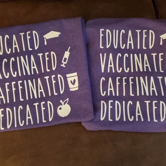 𝅺VACCINATED Teacher Tee Shirt - Picture 3 of 3